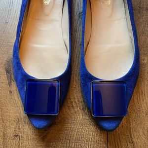 Stunning Suede TOD’s Flat Shoes Size 38.5  US 8.5 Blue